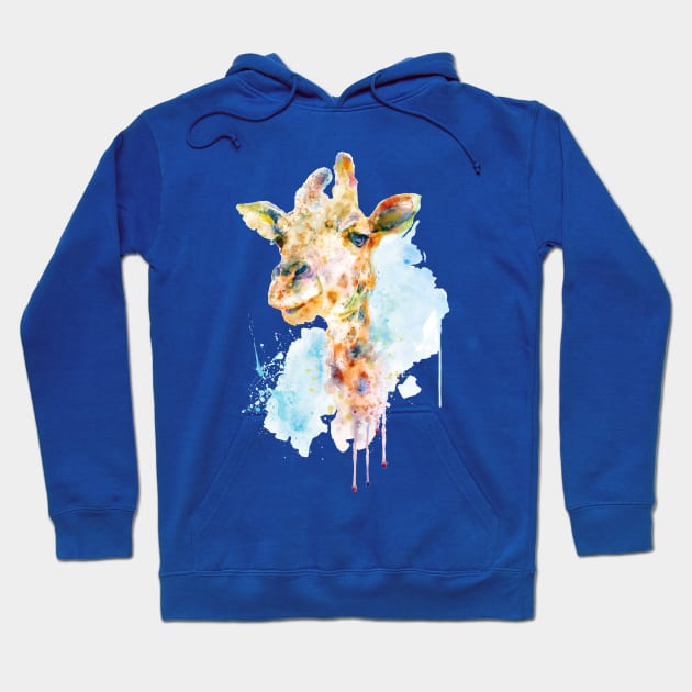 Colorful Giraffe Head Hoodie by Marian Voicu